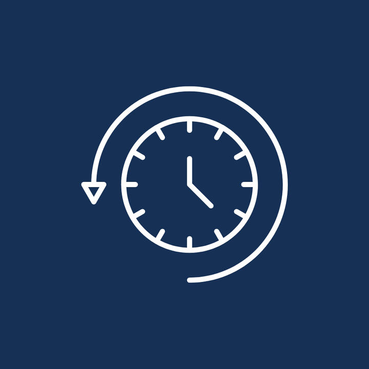 Icone de temps représentant le temps libérer grâce aux systèmes de Sysmic pour les PME en services